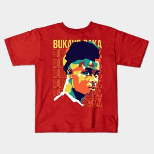Bukayo Saka on WPAP art 2 Kids T-Shirt